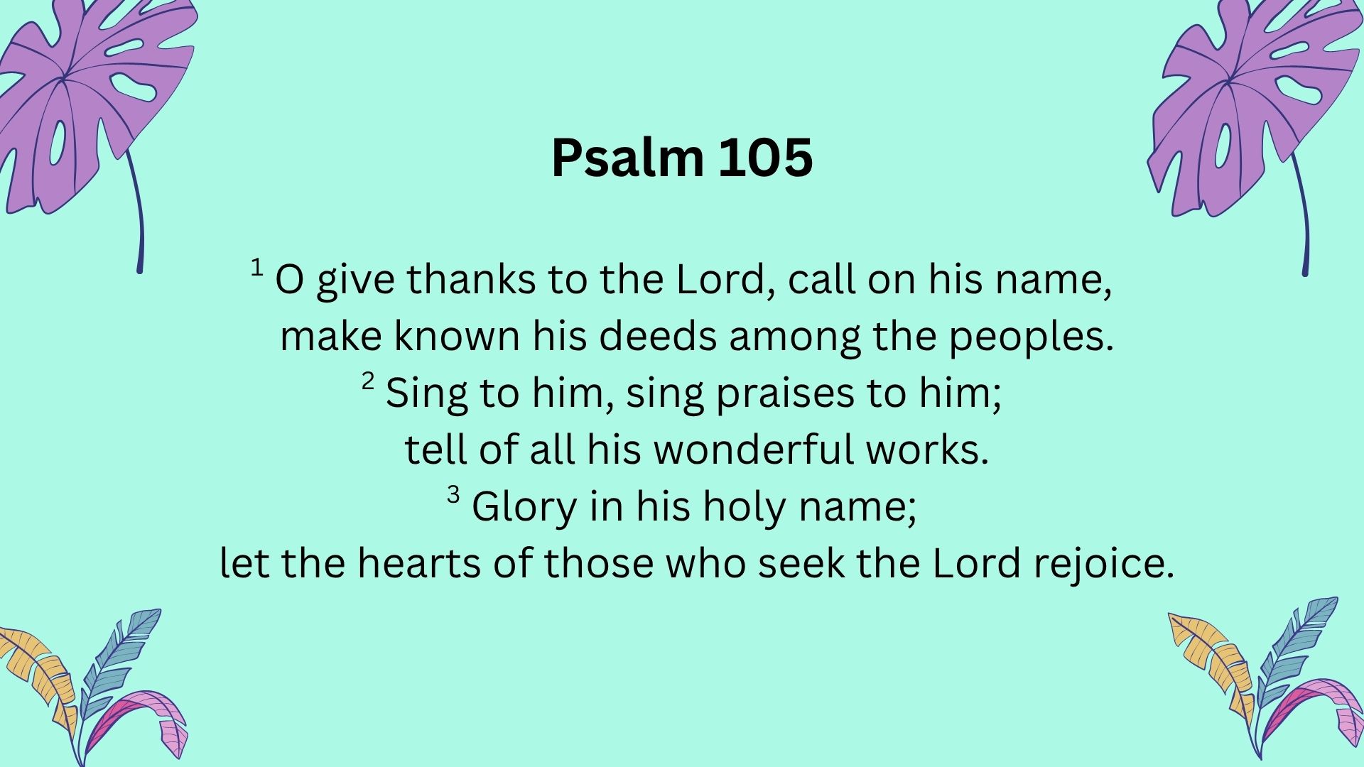 Psalm 105 1-3